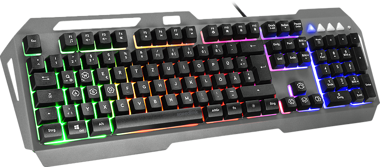 LUNERA Metal Rainbow Gaming Keyboard, black - DE layout