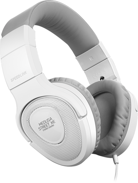 Weißer Speedlink Medusa Street XE Over-Ear-Kopfhörer mit Polsterung und Kabel, geeignet für Musik und Computerspiele