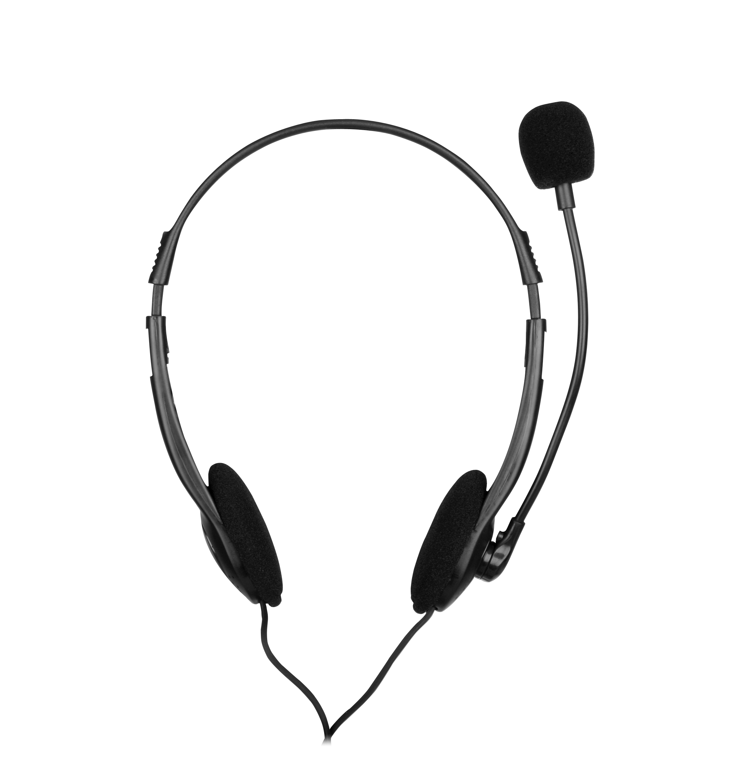 Schwarzes, kabelgebundenes Headset mit Mikrofon, geeignet für Computer und Telefonkonferenzen