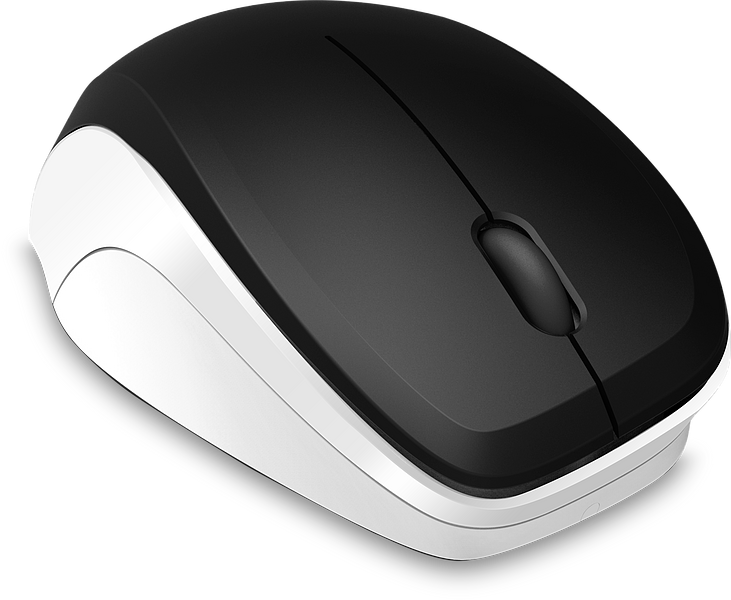 LEDGY Mouse - Wireless, Silent, black-white