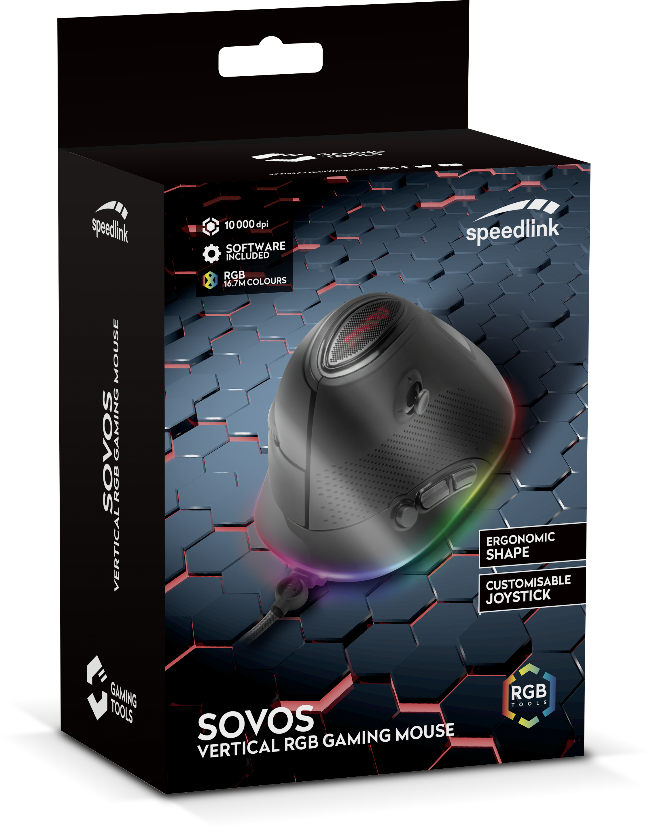 SOVOS Vertical RGB Gaming Mouse, black | SL-680018-BK