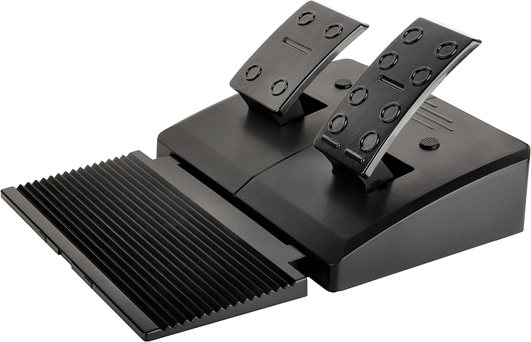 Schwarzes Flight Simulator Pedal-Set mit zwei verstellbaren Pedalen und rutschfester Fußauflage