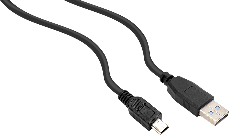 Schwarzes USB 3.0 auf Mini-USB Kabel zur Verbindung von Geräten