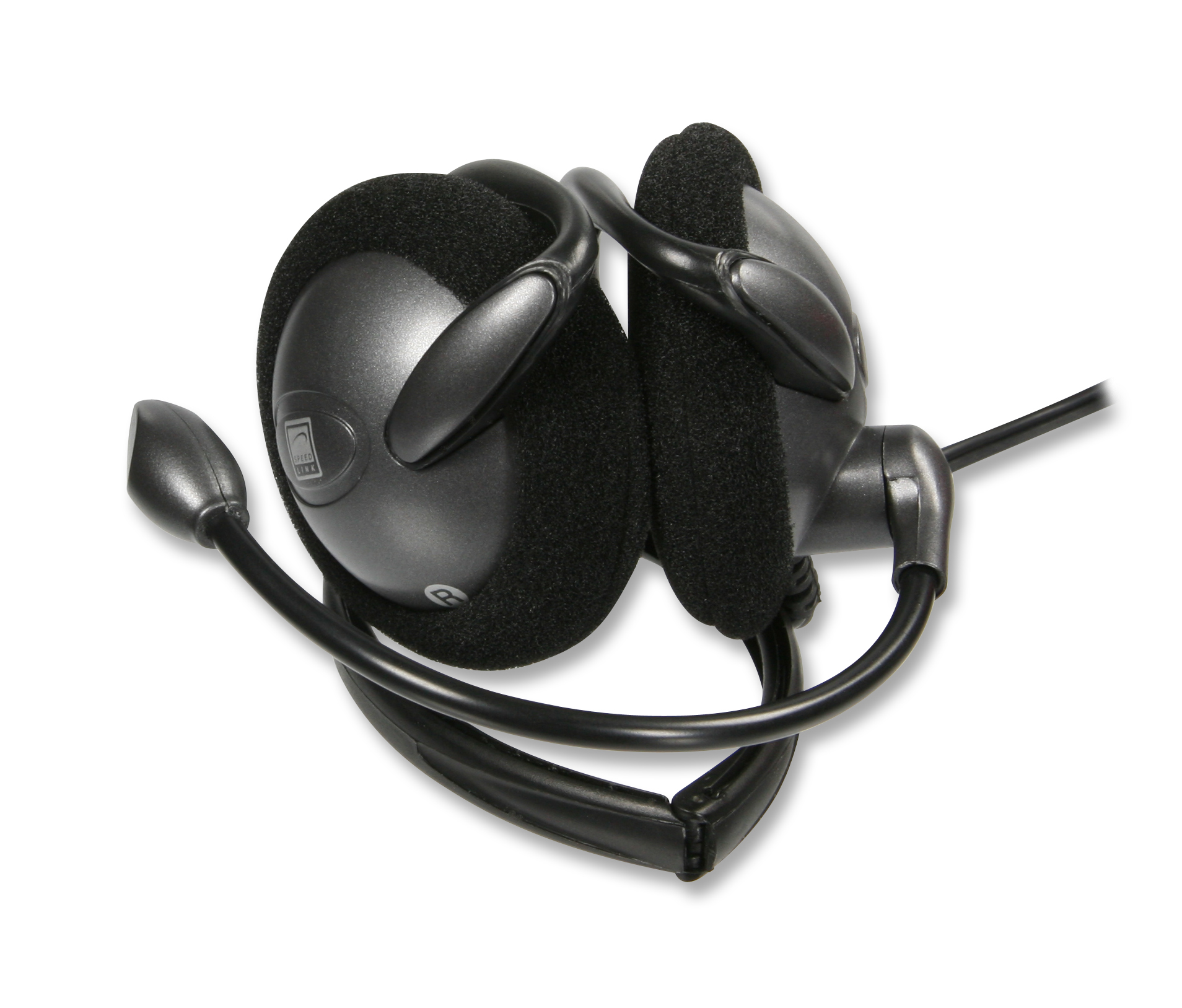 Bild eines schwarzen Headsets mit Mikrofon und bequemen Ohrpolstern, geeignet für Computer, Telefonate und Gaming