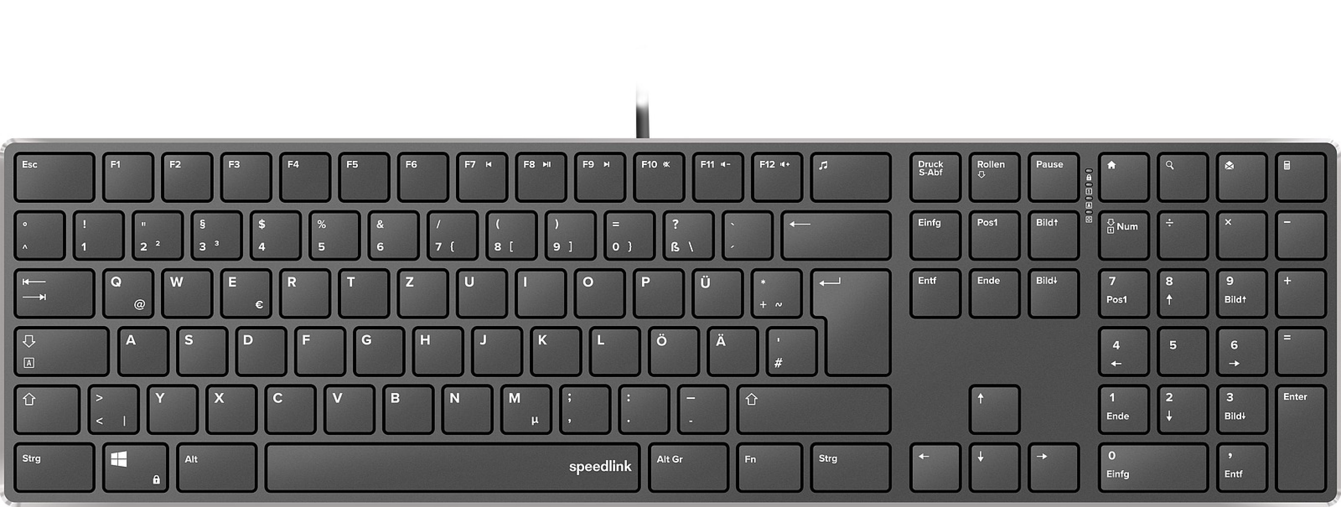 RIVA Slim Metal Scissor Keyboard, black - DE Layout