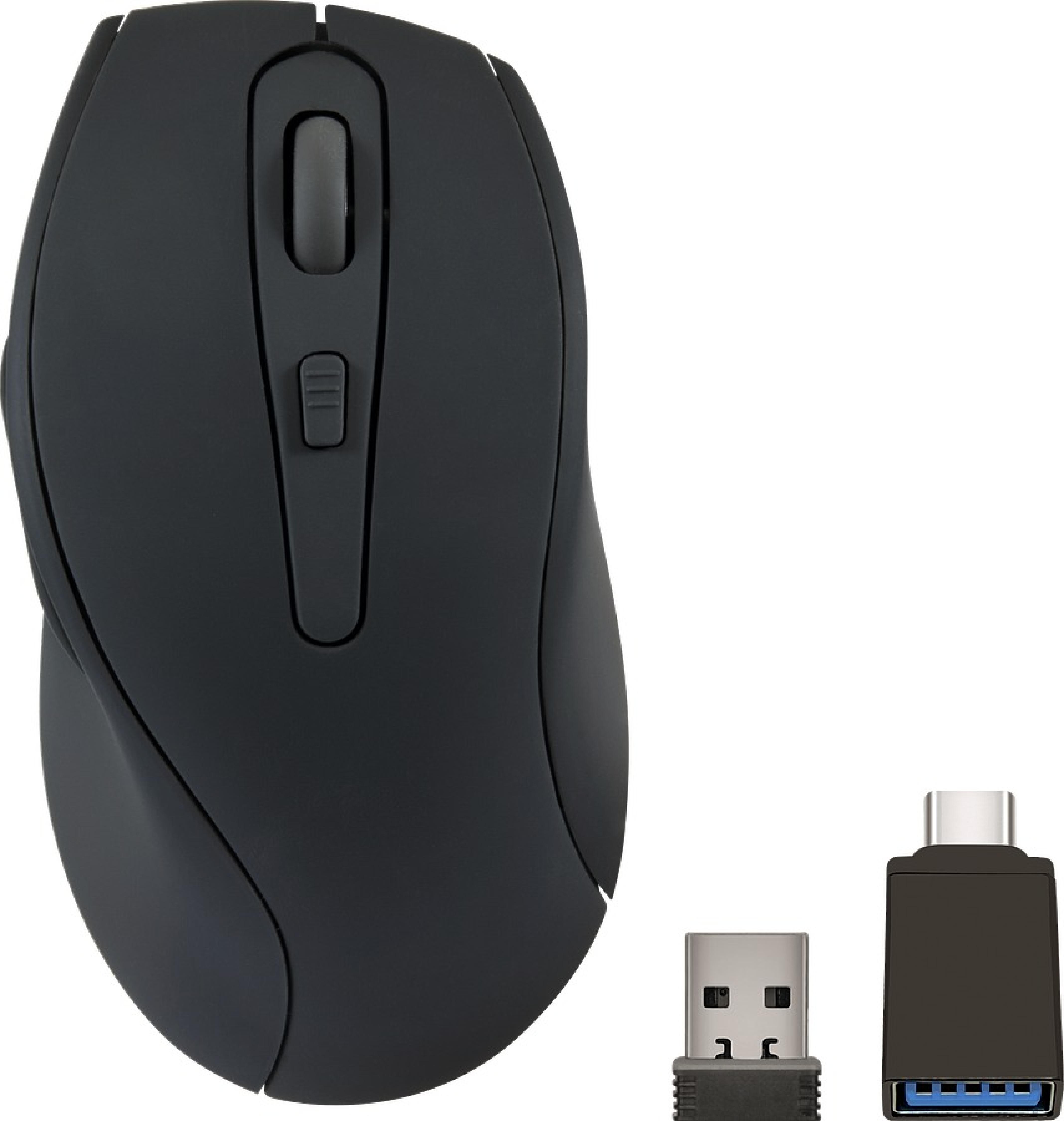 AXON Geräuscharme & Antibakterielle Wiederaufladbare Maus - Kabellos, USB-A/-C, rubber-schwarz