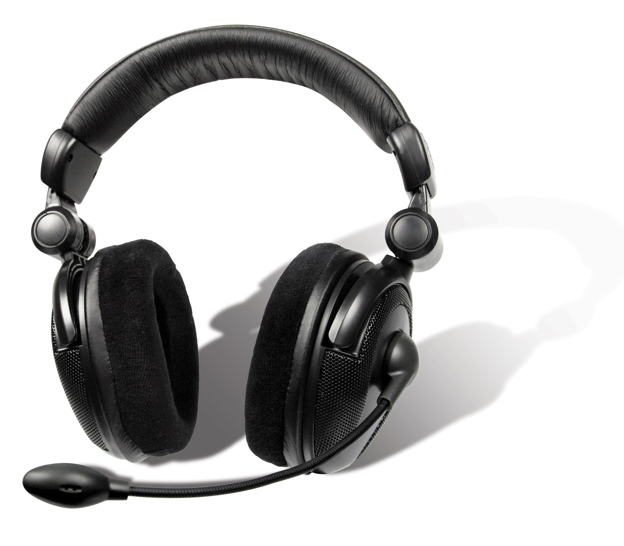 Schwarzes Over-Ear-Headset mit integriertem Mikrofon, geeignet für Computerspiele, Online-Meetings oder Telefonie