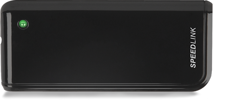 Schwarzes SPEEDLINK Festplattengehäuse mit LED-Leuchte für externe Festplatten