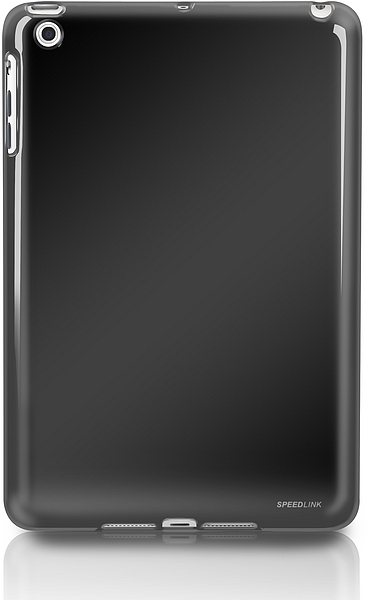 Transparente schwarze SPEEDLINK Tablet-Schutzhülle aus Silikon, kompatibel mit verschiedenen Tablet-Modellen, Rückansicht