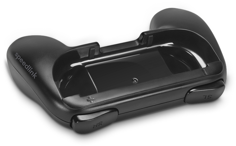 Schwarzer Speedlink Joy-Con Comfort Grip für Nintendo Switch-Controller, ergonomischer Zusatzgriff mit Tastenbeschriftung