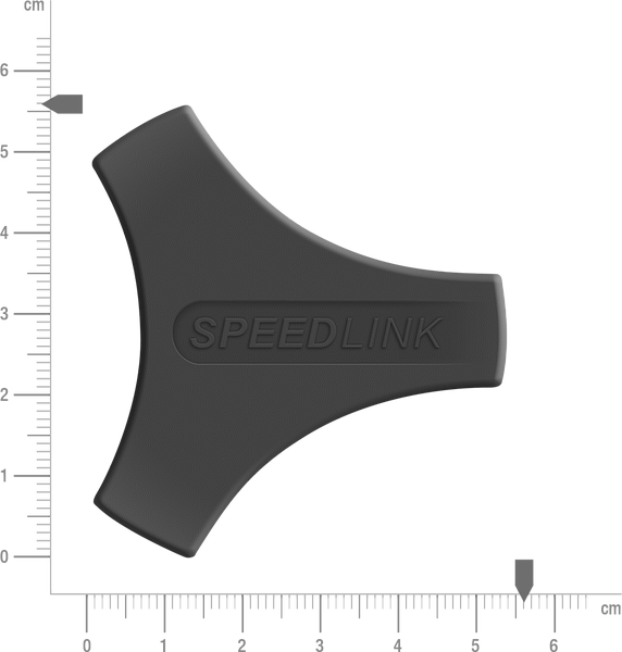 SPEEDLINK Y-förmiger Schlüssel, schwarz, für Gaming-Controller, abgebildet neben einem Maßstab zur Größenbestimmung