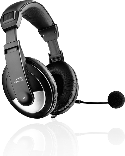 Schwarzes Speedlink Over-Ear Headset mit Mikrofon, für PC und Gaming geeignet