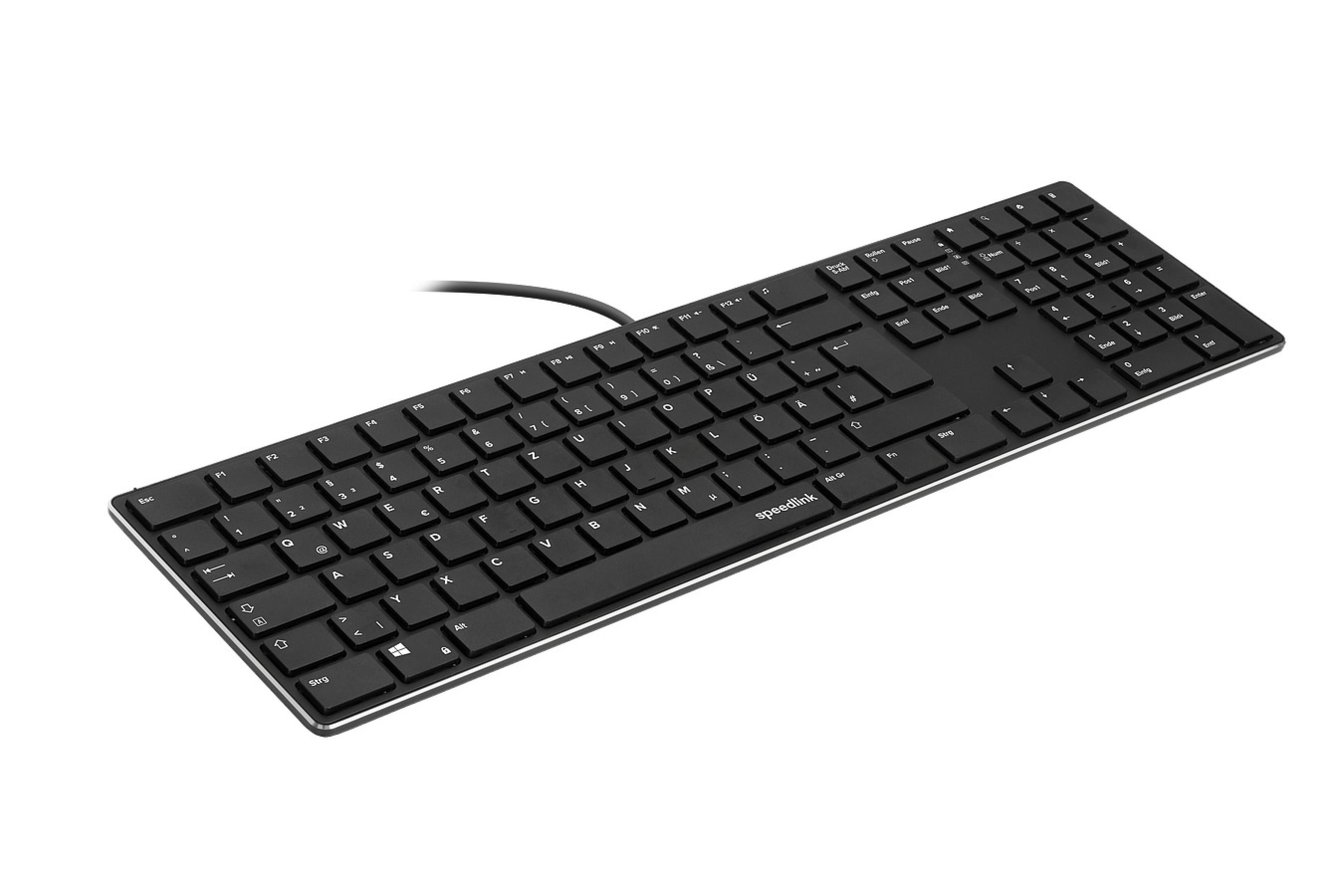 RIVA Slim Metal Scissor Keyboard, black - DE Layout
