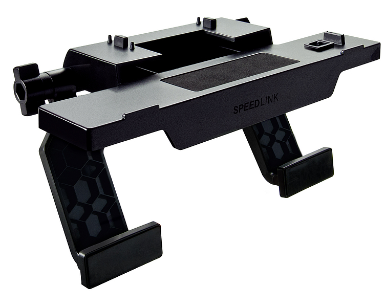 Schwarze SPEEDLINK Multifunktions-Halterung zur Organisation von Gaming-Konsolen und Controllern