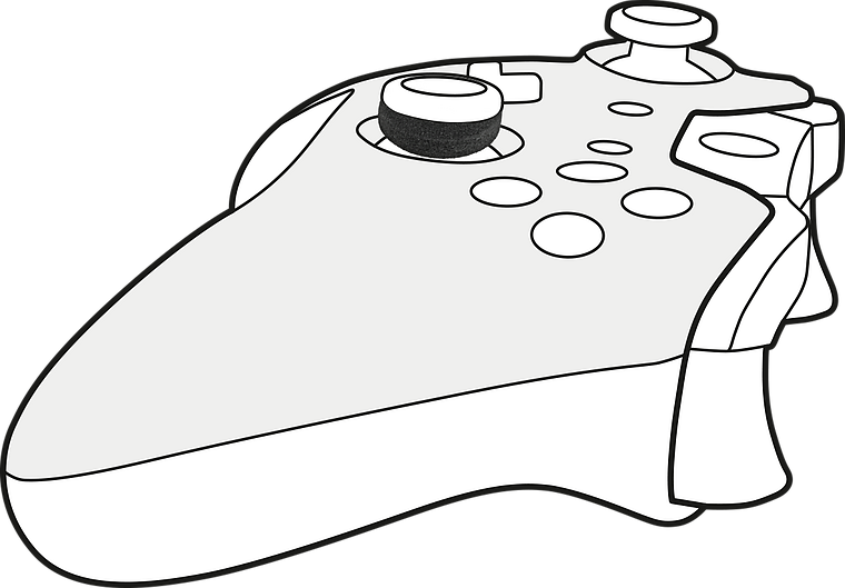 Abbildung eines modernen Gamecontrollers mit mehreren Tasten und Joysticks, geeignet für PC und Konsole