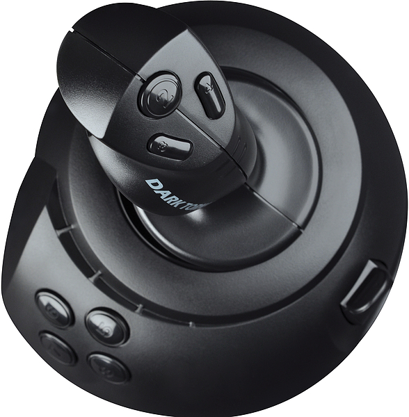 Schwarzer Joystick für PC-Gaming mit mehreren Tasten, speziell für Flugsimulatoren und Actionspiele entwickelt