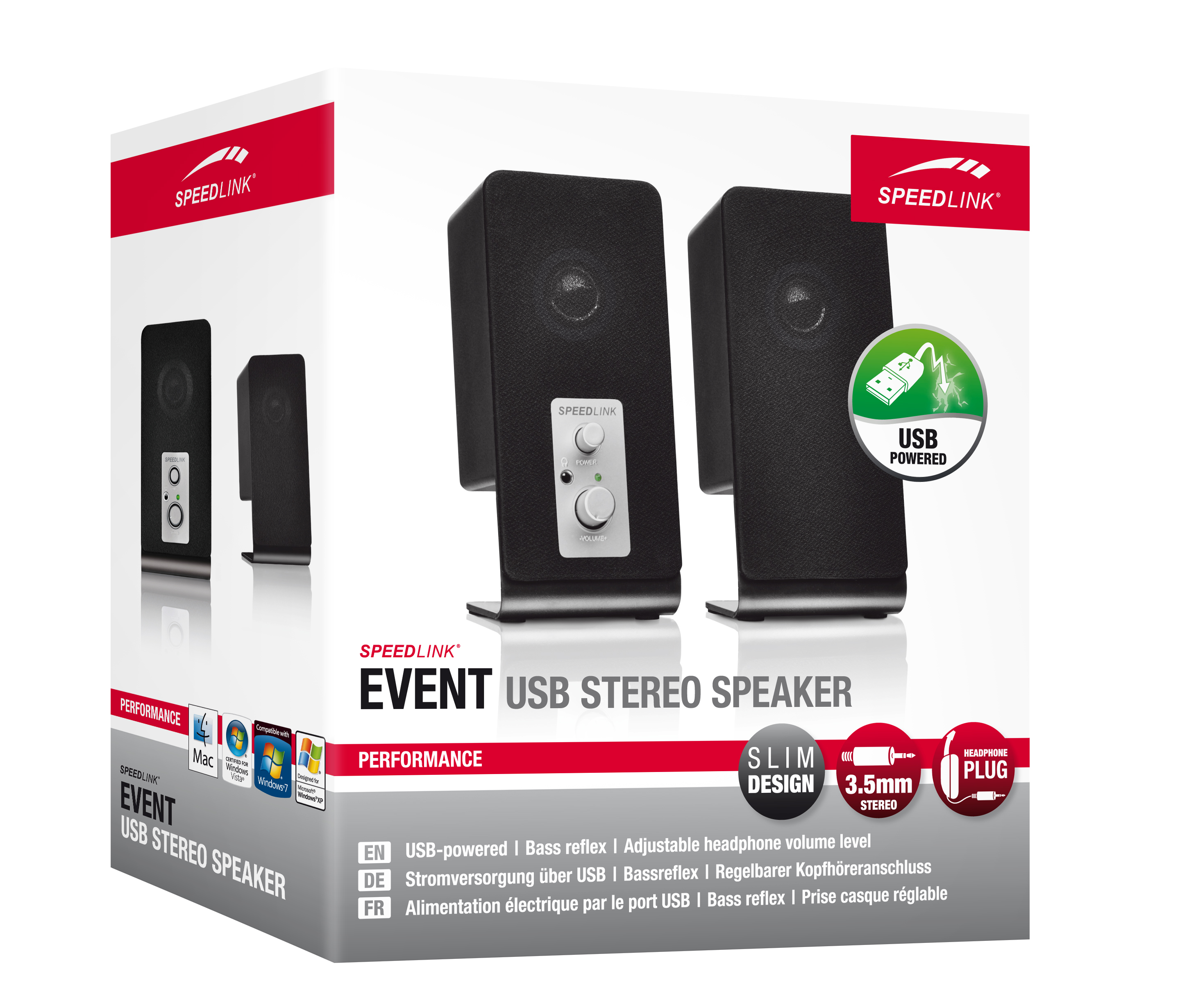 black | Speaker, USB PC SL-8005-SBK Stereo EVENT