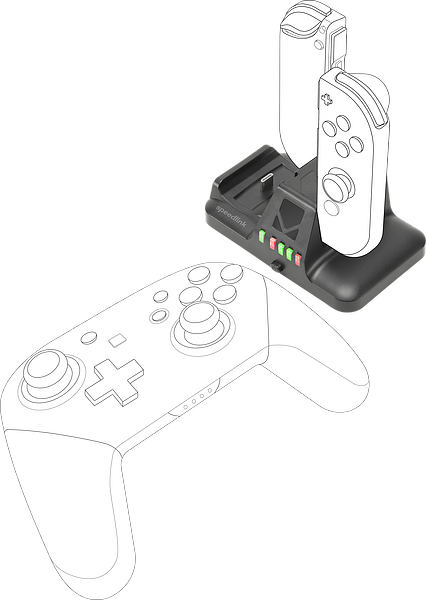 QUAD Multi-Ladegerät - für Nintendo Switch/OLED, schwarz