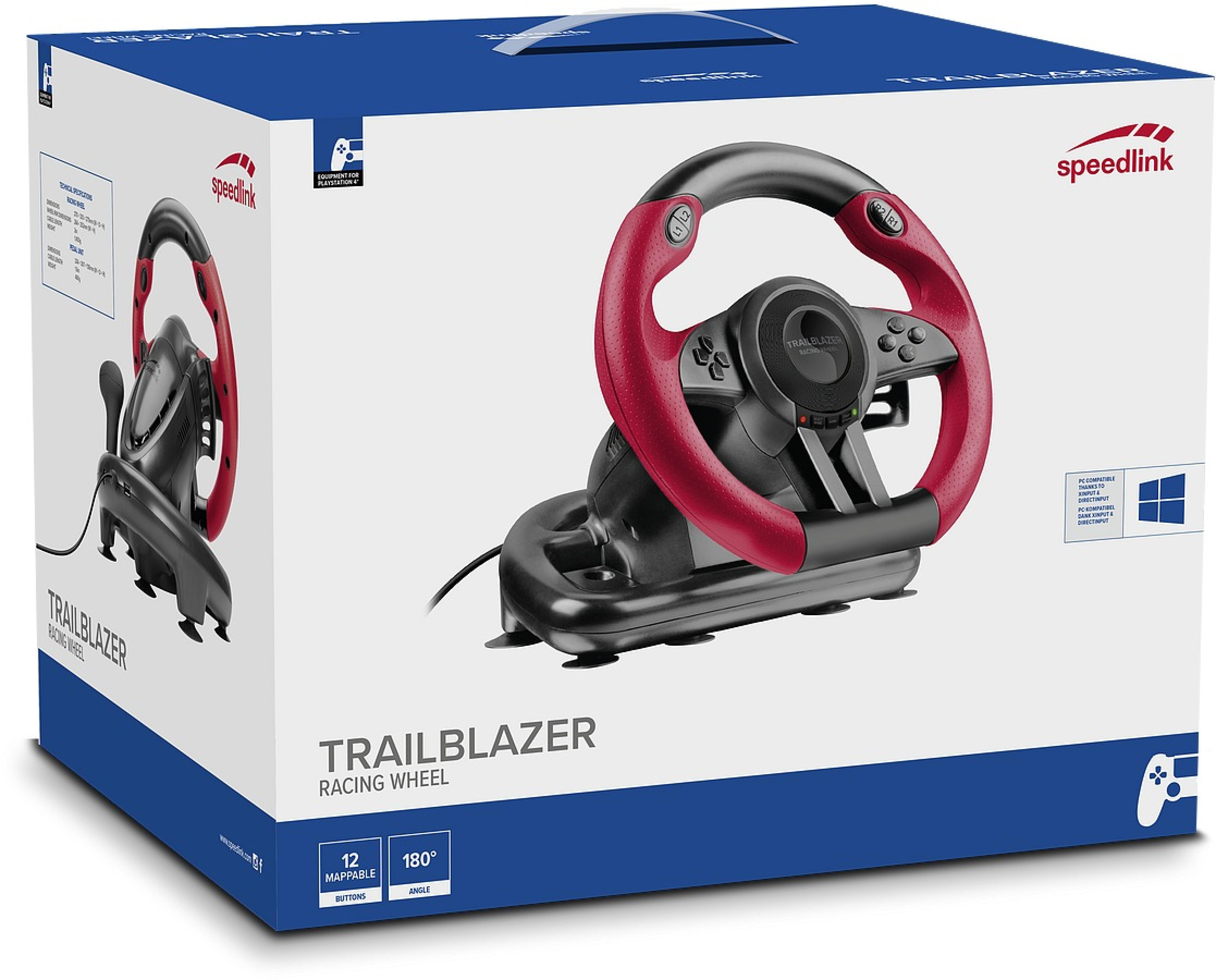 TRAILBLAZER Racing Wheel for PC/PS4/Xbox Series X/S/One/Switch 2/Switch/OLED, black