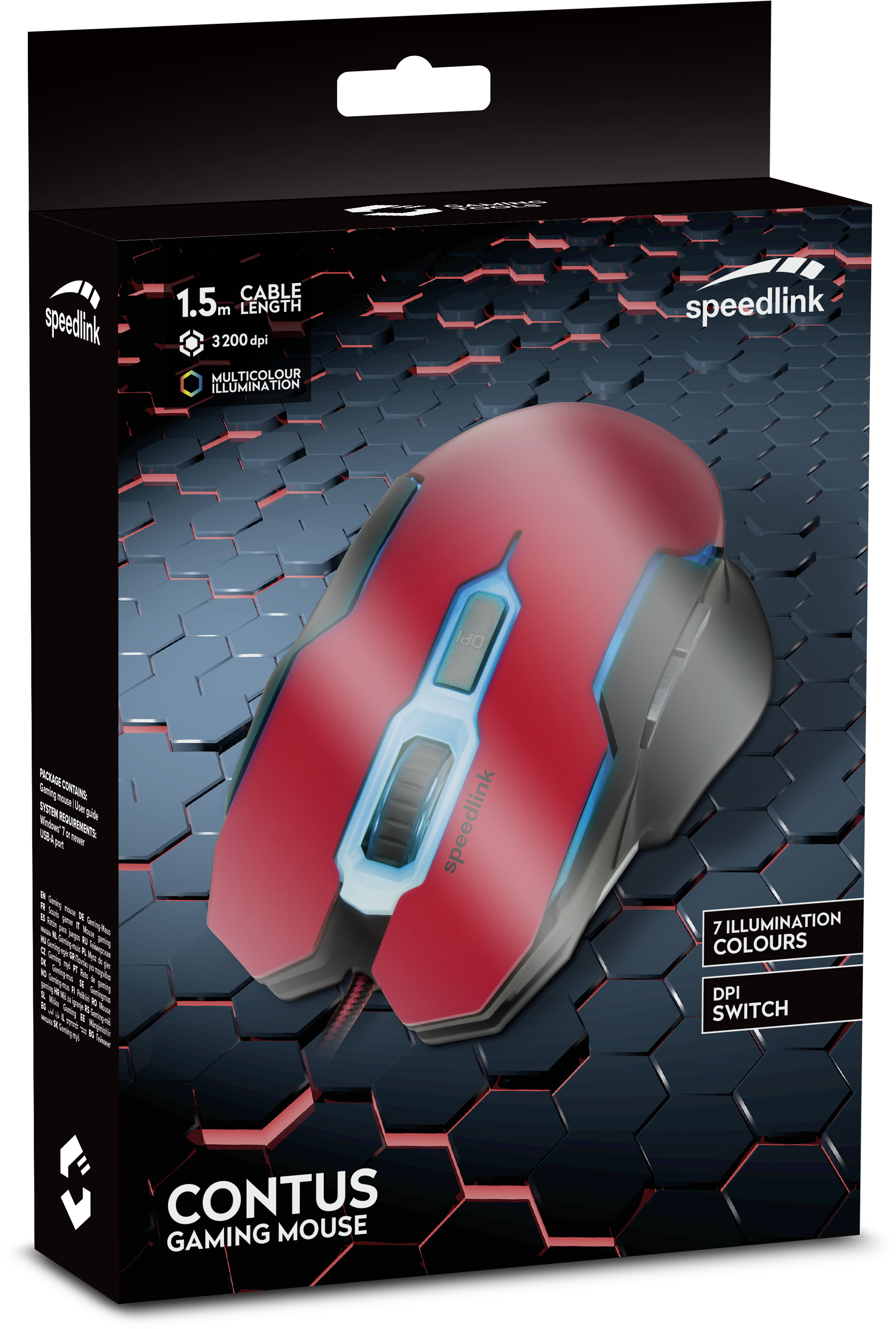 CONTUS Gaming Maus, schwarz-rot | SL-680002-BKRD
