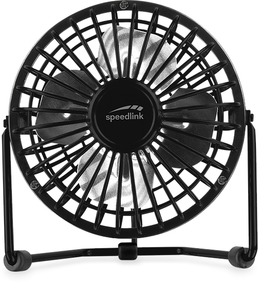 Schwarzer Speedlink USB-Tischventilator, kompakter Mini-Ventilator mit stabilem Standfuß, ideal für Büro oder Arbeitsplatz