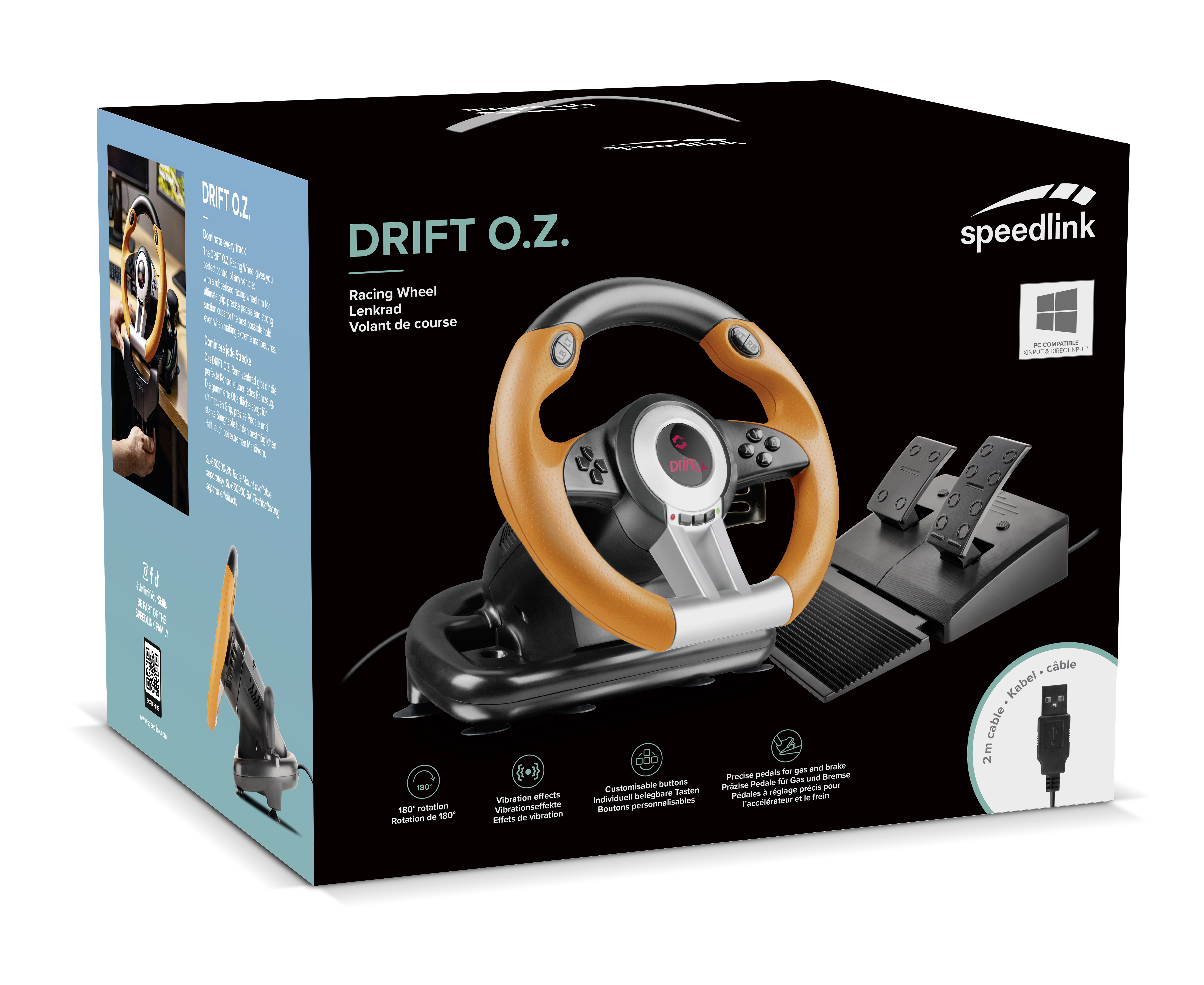 DRIFT O.Z. Lenkrad PC, schwarz-orange