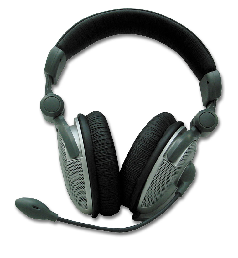 Schwarzes Over-Ear-Headset mit gepolstertem Bügel und Mikrofon, ideal für PC, Gaming oder Telefonie