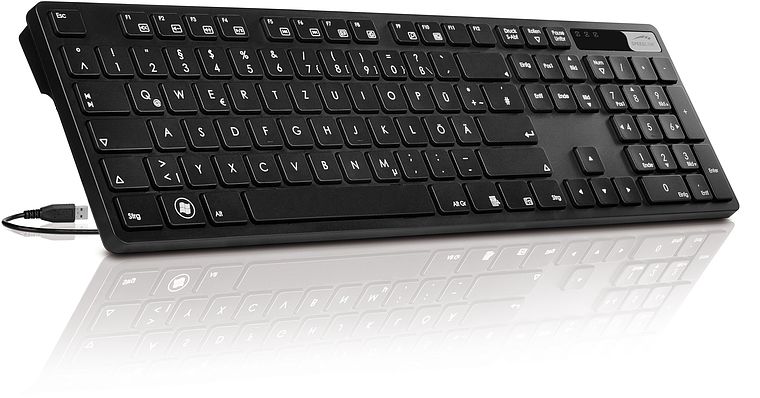 VERDANA Multimedia Keyboard schwarz – leise & schlank
